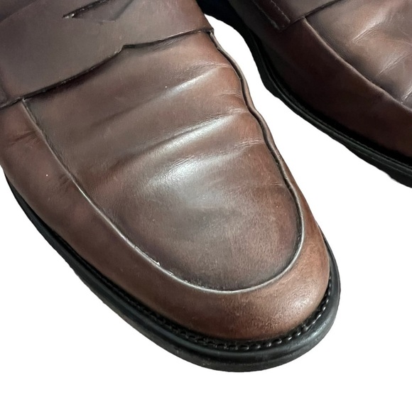 Tod’s Mens Smooth Leather Slip On Penny Loafers Brown US 10 EUC $695 - Picture 3 of 14